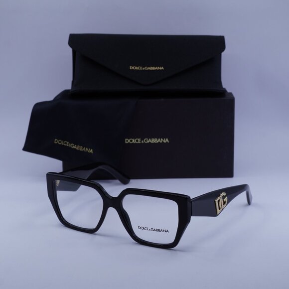 Dolce & Gabbana DG3373 501 Square Eyeglasses - Black 55mm - Picture 1 of 10